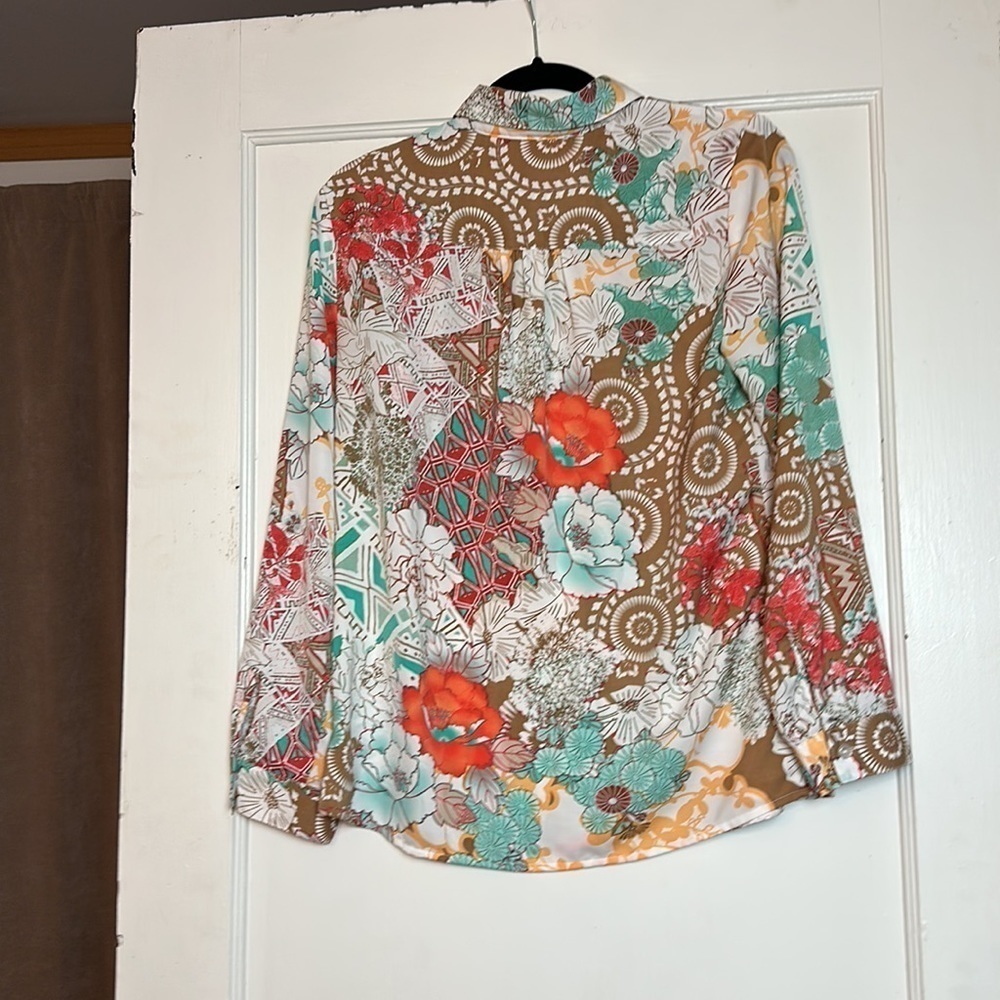 Chico’s floral button down blouse - image 2